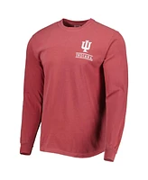 Image One Men's Crimson Indiana Hoosiers Circle Campus Scene Long Sleeve T-Shirt