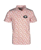 Garb Big Boys and Girls White Georgia Bulldogs Earnest Allover Print Polo