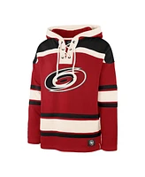 '47 Brand Men's Sebastian Aho Red Carolina Hurricanes Player Name Number Lacer Pullover Hoodie