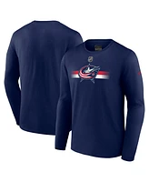 Fanatics Men's Navy Columbus Blue Jackets Authentic Pro Secondary Long Sleeve T-Shirt