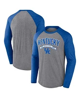 Fanatics Men's Gray Kentucky Wildcats Banner Year Tri-blend Raglan Long Sleeve T-Shirt