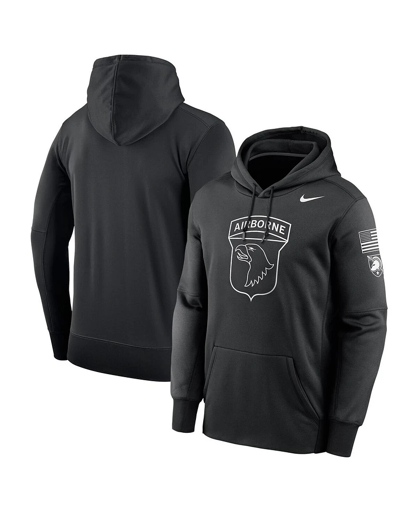 Nike Men's Black Army Black Knights 2024 Rivalry Collection Airborne Eagle Therma Fleece Pullover Hoodie