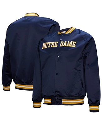 Mitchell & Ness Men's Navy Notre Dame Fighting Irish Lightweight Current Logo Satin Full-Snap Jacket