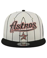 New Era Men's White Houston Astros Jersey Pinstripe 9FIFTY Snapback Hat