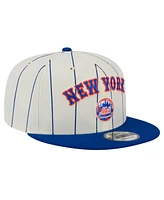 New Era Men's White New York Mets Jersey Pinstripe 9FIFTY Snapback Hat