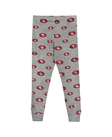 Outerstuff Preschool Heather Gray San Francisco 49ers Long Sleeve T-Shirt and Pants Sleep Set