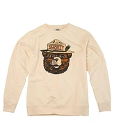 American Needle Men's Cream Smokey Bear Sunday Fleece Pullover Sweatshirt