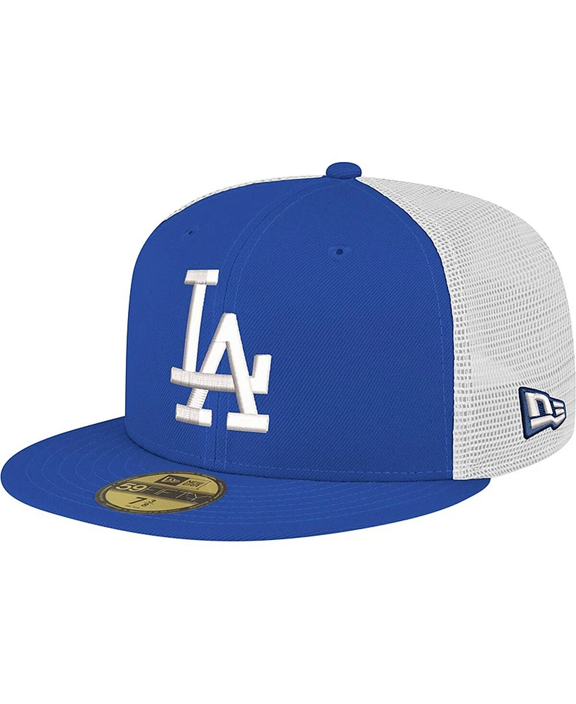 New Era Men's Royal Los Angeles Dodgers Team Color 59FIFTY Trucker Fitted Hat