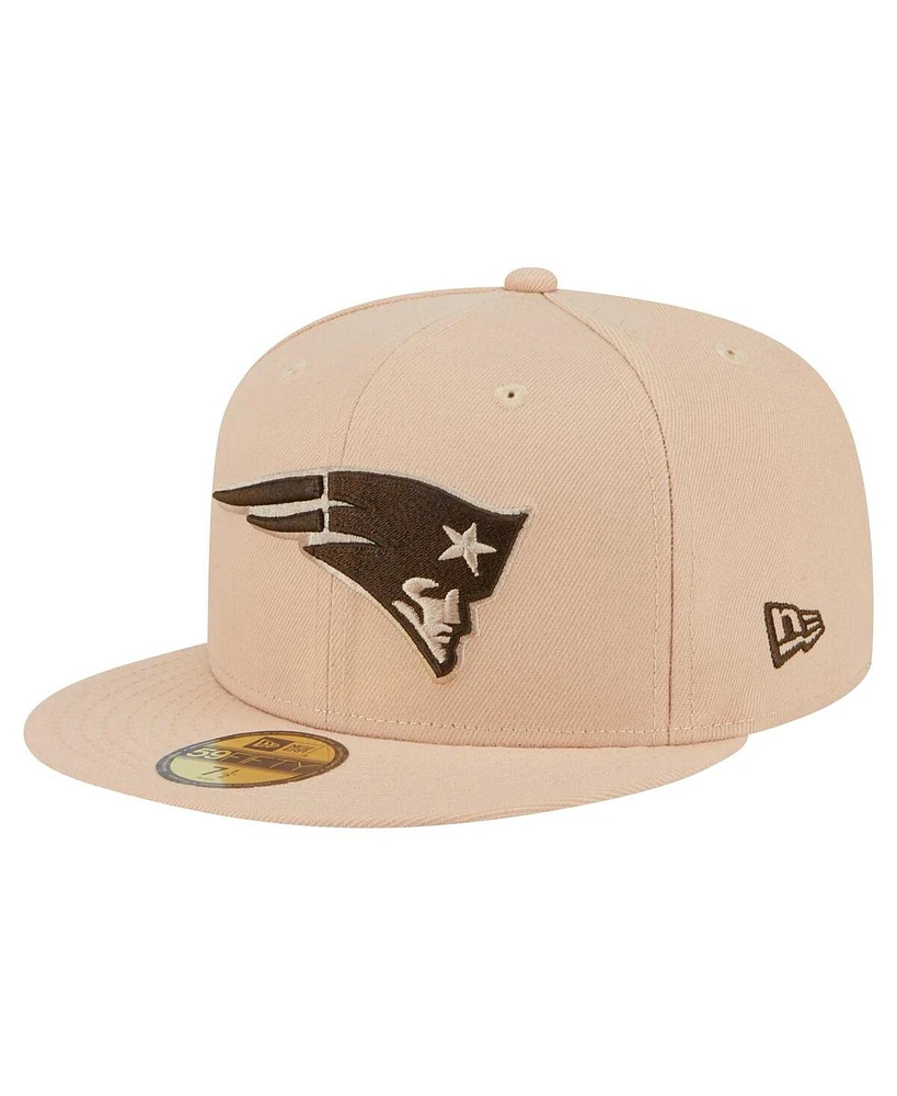 New Era Men's Tan England Patriots Candied Pecan 59FIFTY Fitted Hat