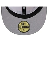 New Era Men's Cream/Gray Las Vegas Raiders Throwback Corduroy 59FIFTY Fitted Hat