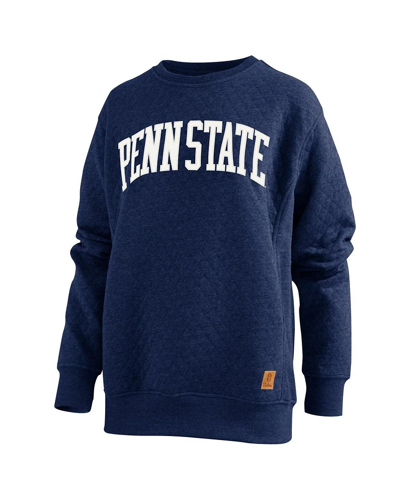 Pressbox Women's Navy Penn State Nittany Lions Moose Quilted Pullover Sweatshirt