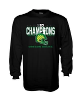 Blue 84 Men's Black Oregon Ducks 2024 Big Ten Football Conference Champions Locker Room Long Sleeve T-Shirt