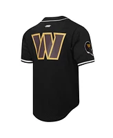 Pro Standard Men's Jayden Daniels Black Washington Commanders Mesh Button-Up Baseball Jersey