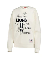 Mitchell & Ness Women's Cream Detroit Lions Shooting Stars Pullover Sweatshirt