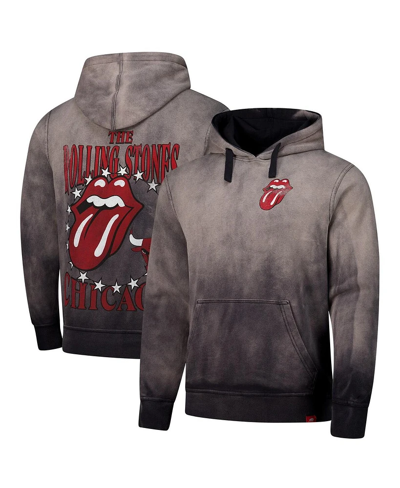 Sportiqe Men's and Women's Gray Rolling Stones x Chicago Bulls Collab Pullover Hoodie