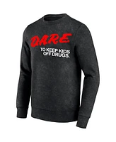 Philcos Men's Black D.a.r.e Logo Washed Pullover Sweatshirt