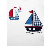 Baby Essentials Boys 2-Pc. Sailboat & Seersucker Shirt Shorts Set