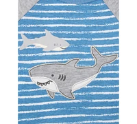 Baby Essentials Boys 2-Pc. Shark Rompers Set