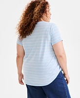 Style & Co Plus Size Printed Crewneck Tee