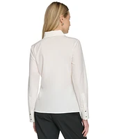 Calvin Klein Women's Long-Sleeve Button-Front Blouse