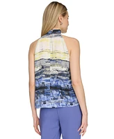 Calvin Klein Women's Printed Halter Neck Top