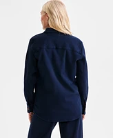 Style & Co Petite Dobby Long-Sleeve Button-Front Shacket, Exclusively at Macy's