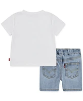 Levi's Baby 2-Pc. Sailing T-Shirt & Denim Shorts Set