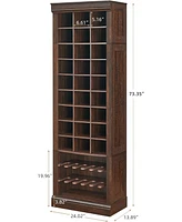gaomon 10-Tier Shoe Storage Cabinet, Shoe Rack with 27 Shoe Cubbies and Tall Boots Storage, Freestanding Tall Shoe Organizer for Closet, Entryway, Liv