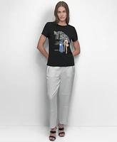 Dkny Women's Embellished Graphic T-Shirt