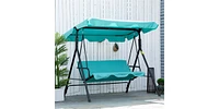 Slickblue 3-Seat Patio Swing Chair with Cushions for Comfortable Outdoor Relaxation and Enjoyment