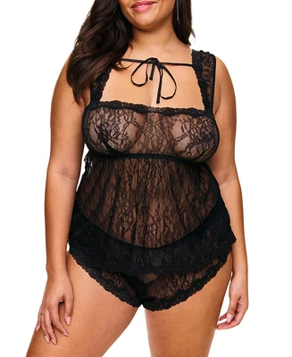 Adore Me Plus Ettie Cami & Shorts Set Lingerie