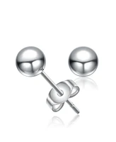 GiGiGirl Sterling Silver White Gold Plated Round Ball Stud Earrings