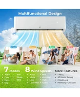 18K Btu 2 Zone 12K Btu 22 SEER2 Mini Split Air Conditioner Work with Alexa