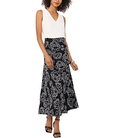 Vince Camuto Women's Embroidered-Floral Bias Midi Skirt