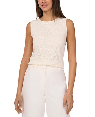 Vince Camuto Women's Crewneck Sleeveless Lace Top