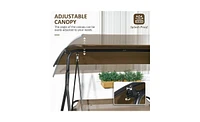 Slickblue 3-Seat Outdoor Patio Swing Chair with Cushions for Comfortable and Relaxing Seating