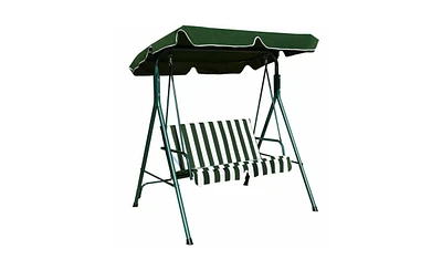 Slickblue 2-Seat Patio Swing Chair with Awning for Shade and Comfortable Outdoor Relaxation