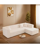 Slickblue Modular L-Shaped Sectional Floor Couch, Deep Seat Tufted Comfy Sofa set