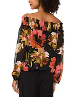 Vince Camuto Women's Floral Printed Off-The-Shoulder Top