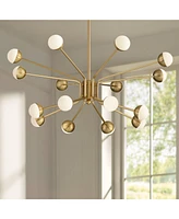 Possini Euro Design Aries 30" Modern Chandelier Ceiling Light Fixture Dining Room Over Table Kitchen Island Foyer Hanging Sputnik 16-Light Led Dimmabl