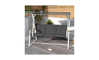 Slickblue 3-Seat Outdoor Porch Swing with Cushions for Relaxation and Comfortable Outdoor Seating