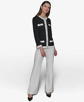 Karl Lagerfeld Paris Women's Faux-Pearl-Trim Cardigan