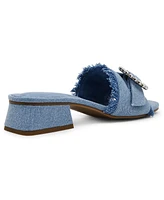 Anne Klein Women's Nahla Embellished Buckle Block Heel Dress Sandals