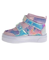 Disney Little and Toddler Girls the Mermaid Hook Loop High Top Sneakers