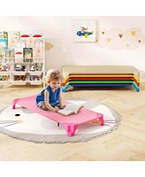 Costway 6 Pack Stackable Daycare Cots with Easy Lift Corners Heavy-Duty Metal Frame Kids