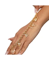 Juicy Couture Gold-Tone Charm Bracelet with Bow and Pave Details