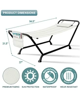Sorbus Cozy Hammock Bed- Patio with Stand w/Pillow and Storage Pockets - For Patio, Garden, Backyard, Poolside