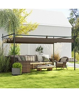 Outsunny 10' x 13' Metal Pergola with Retractable Canopy,