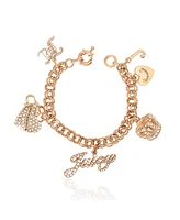 Juicy Couture Gold-Tone Charm Bracelet with Pave Accents