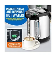 NutriChef 4L Digital Hot Water Dispenser, Instant Boiler & Auto Dispense, Stainless Steel